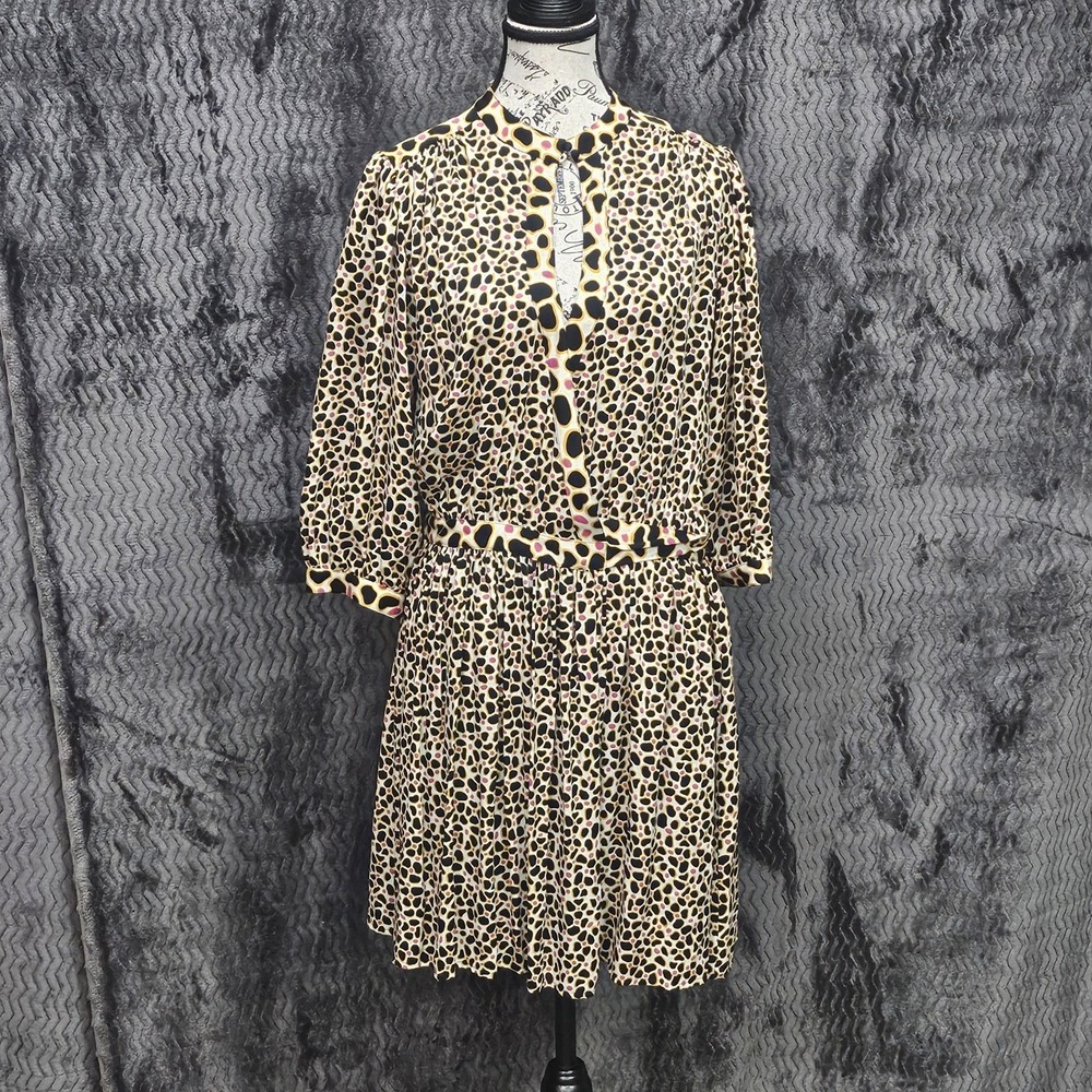 Diane von‎ Furstenberg Wrap Dress 10 Animal Abstract Silk Parisian Cocktail Chic